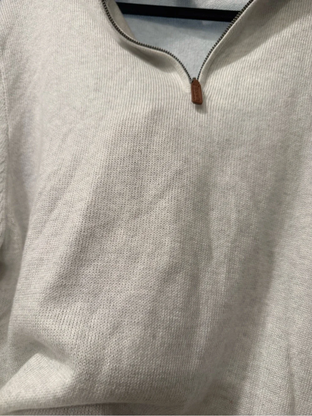 J. Crew Men’s Half-Zip Sweater in Light Heather Cream